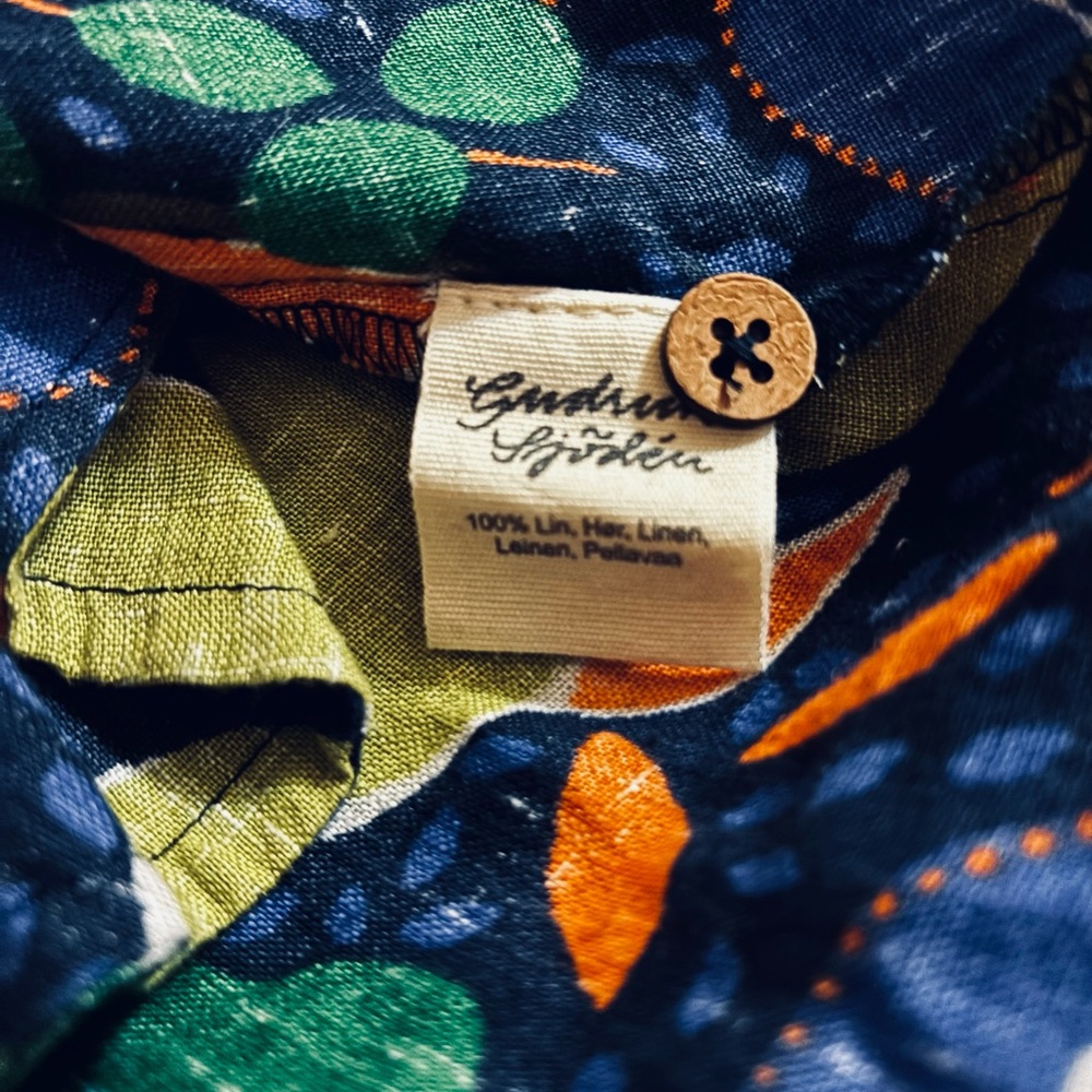 Gudrun Sjoden Large Linen Tropical Fruit dress - Swedish Designer MUMU like - Picture 4 of 6